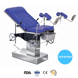 ステンレス鋼の油圧操作テーブルの青いマットレスの労働制御Gynの検査の椅子